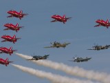 RIAT2007_040 - every year the Red Arrows do a flypast with another aircraft - this year with the four WW2 aircraft